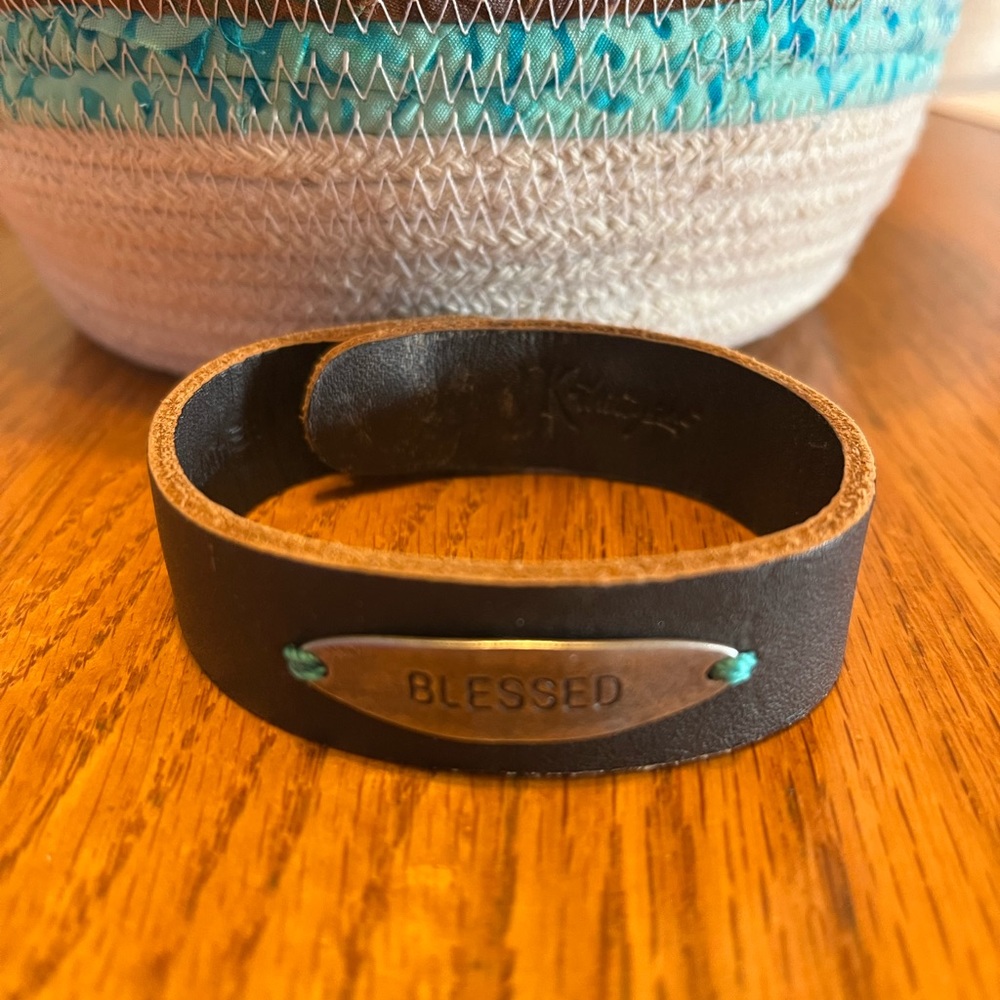 Leather ID bracelet
